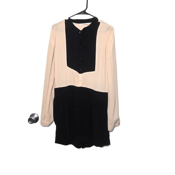 Twelfth Street Cynthia Vincent Romper M Retro Classic Old Money button Pintucked - Picture 1 of 16